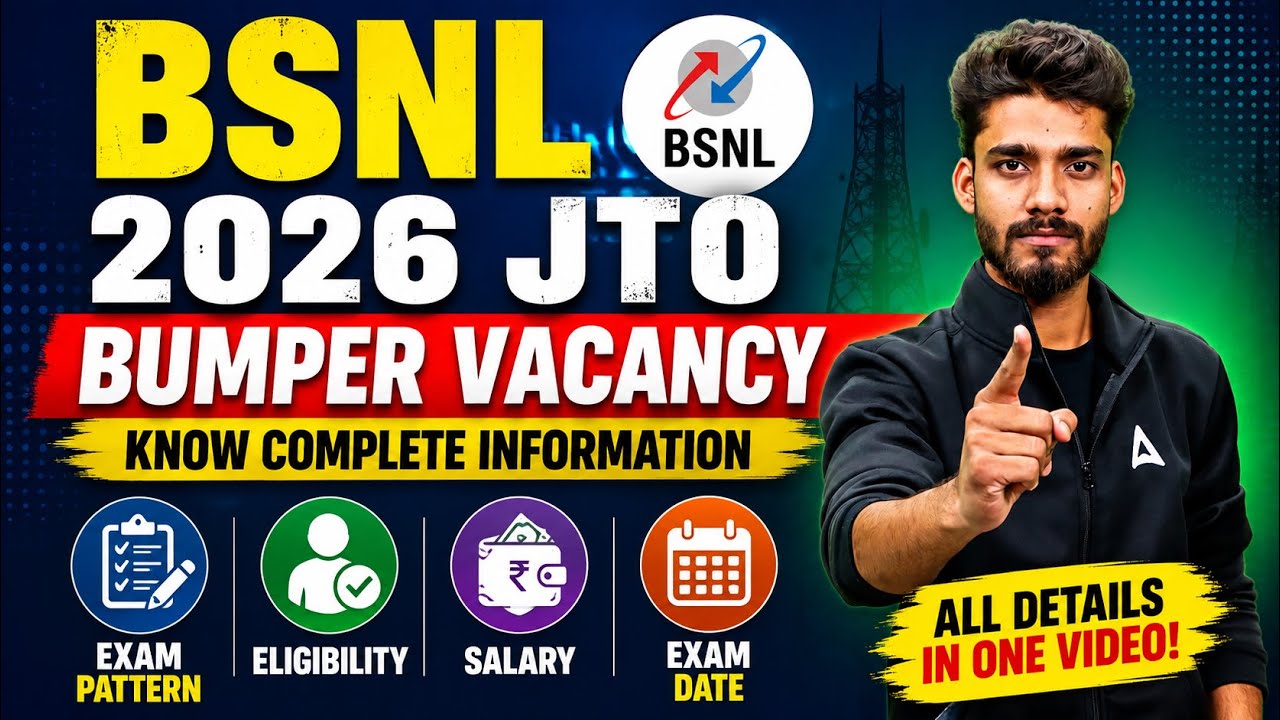 BSNL JTO Recruitment 2026 | BSNL JTO Exam Pattern, Eligibility, Exam Date & Salary By Prashant Sir
