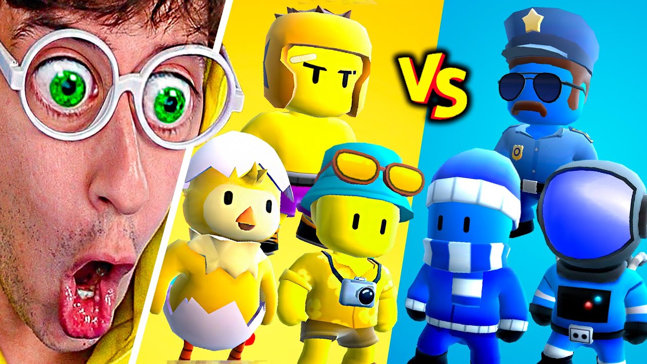 Juego de COLORES 🌈 por Equipos!! (🔵 Azul vs Amarillo 🟡) - Stumble Guys TEKENDO