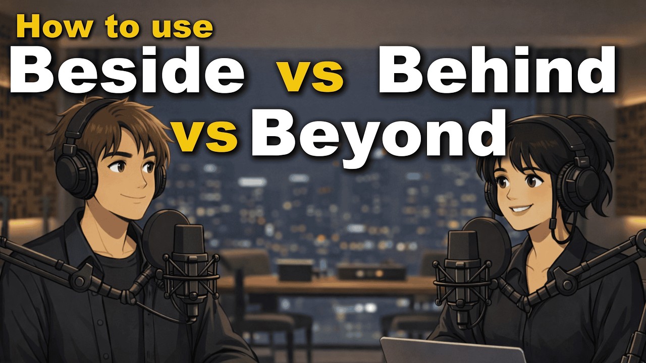 How to use Beside vs Behind vs Beyond | Easy English Conversation Practice for Beginners