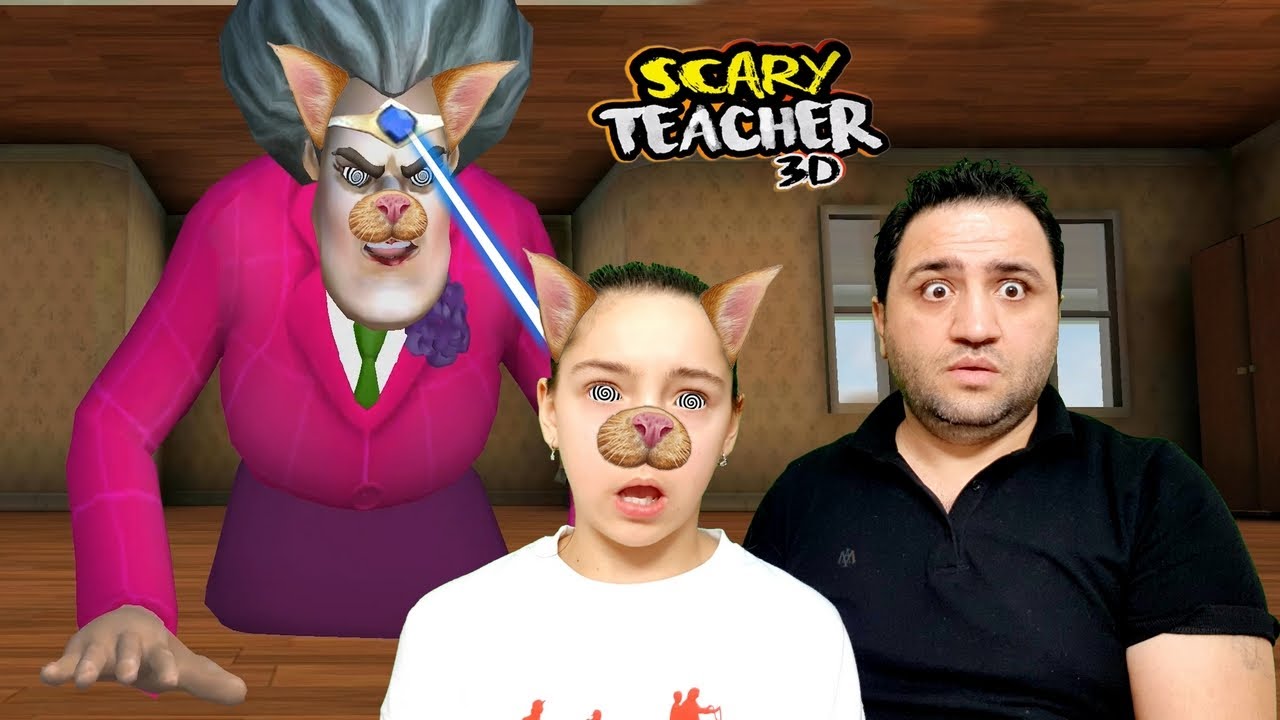 SCARY TEACHER 3D DELİ ÖĞRETMENİ HİPNOZ ETTİK KEDİ OLDU!