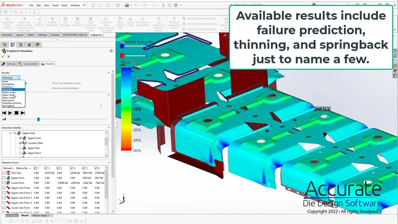 Logopress ProgSim: Umformsimulation in SOLIDWORKS