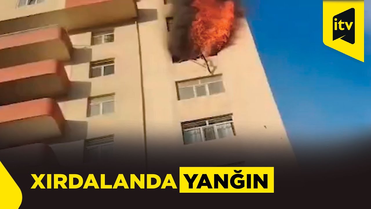 Xırdalanda &ccedil;oxmərtəbəli yaşayış binasında yanğın baş verdi