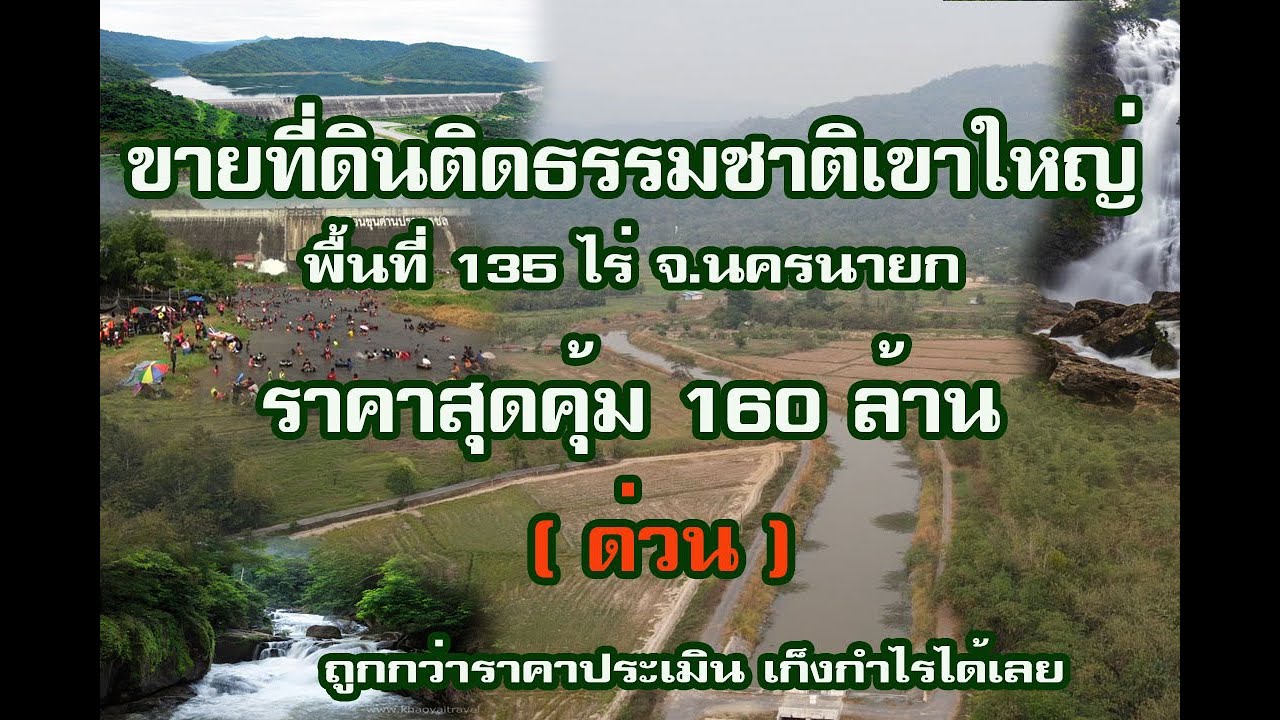ขายที่ดินยกแปลง ใกล้เขาใหญ่ จ.นครนายก ภูเขาโอบ น้ำสวย 135 ไร่ ราคาถูก 160 ล้าน สนใจโทร. 096-2829253