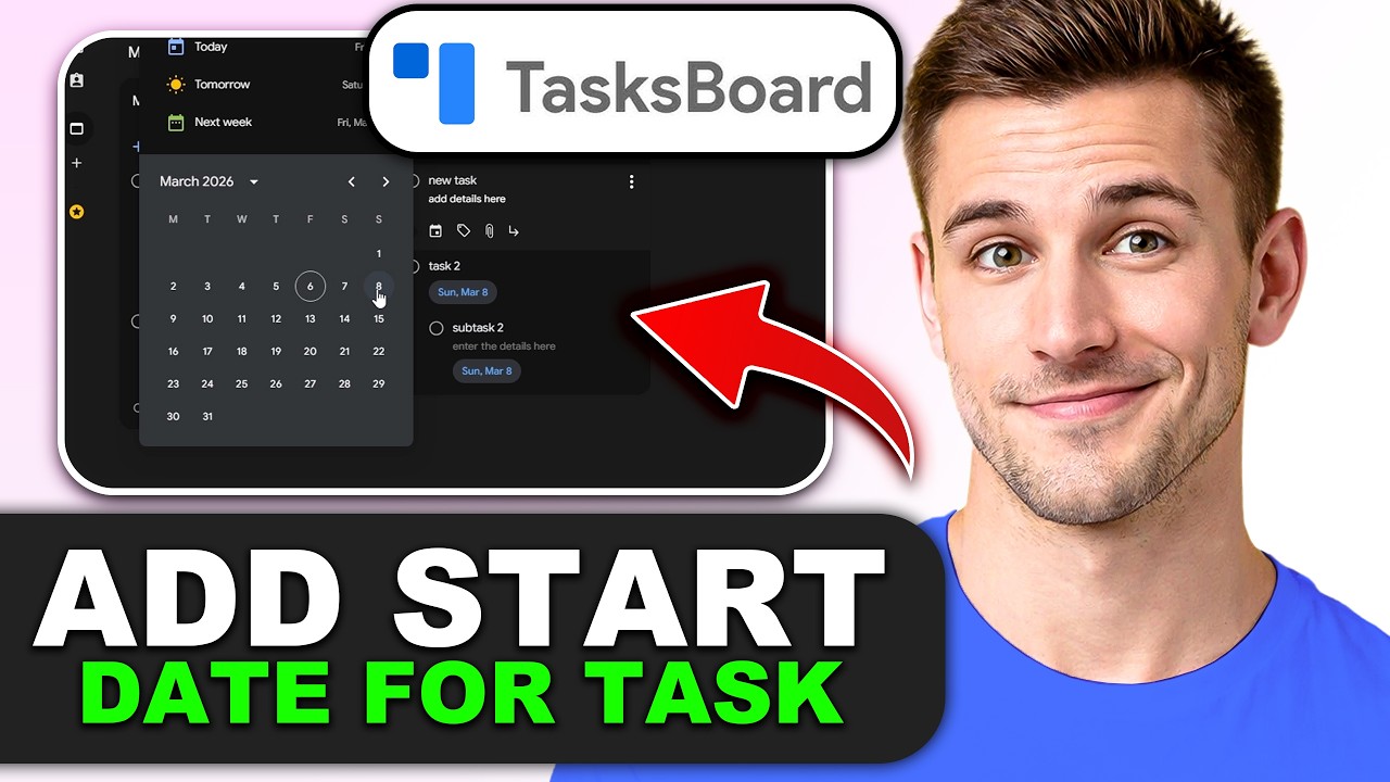Как добавить дату начала для задачи на доске задач (Google Tasks) в 2026 году
