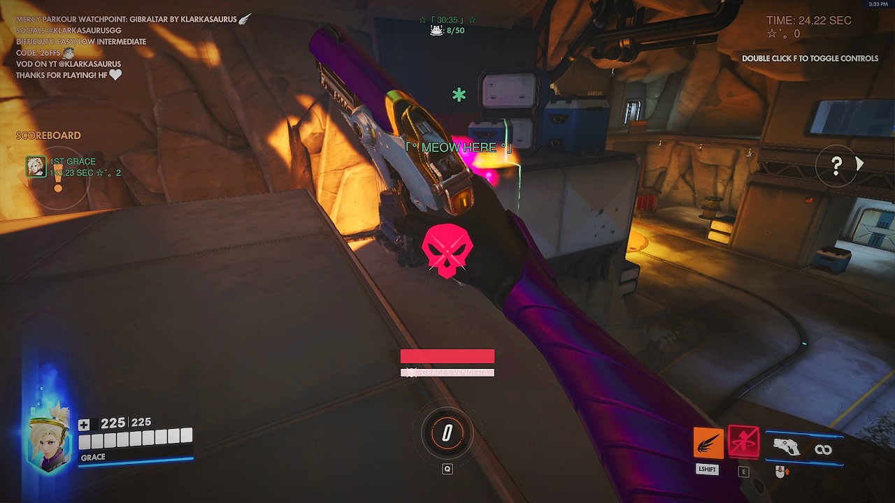 mercy kill parkour speedrun | watchpoint: gibraltar by klarkasaurus (137.71s) [26FFS]