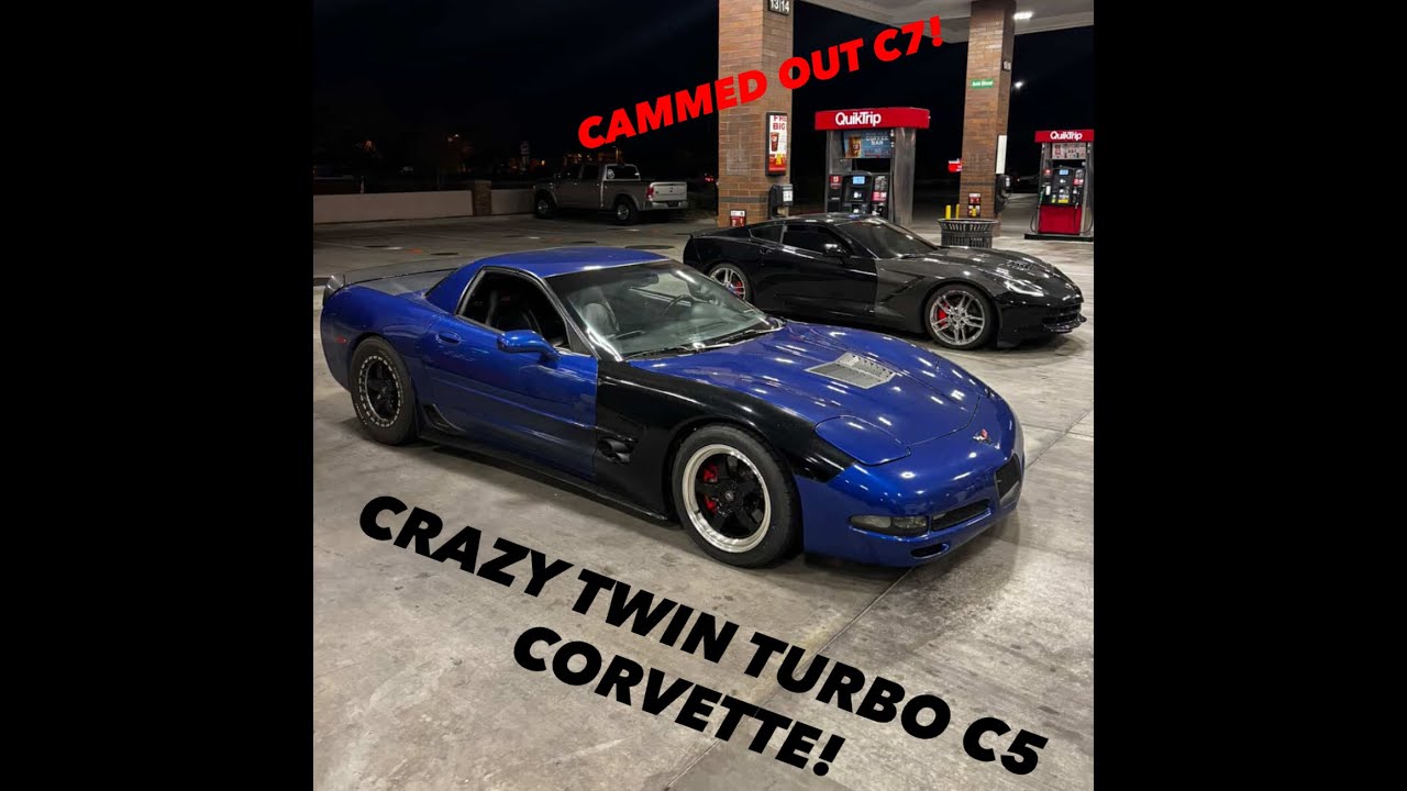 LATE NIGHT CRUISE WITH CRAZY C5 AND C7 CORVETTE!