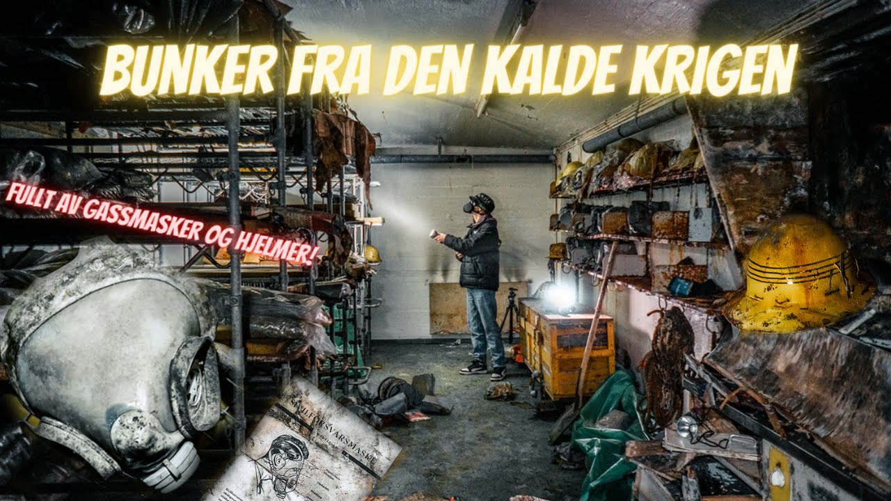 Utforsker bunker fra den kalde krigen med Fullt av gassmasker og hjelmer!