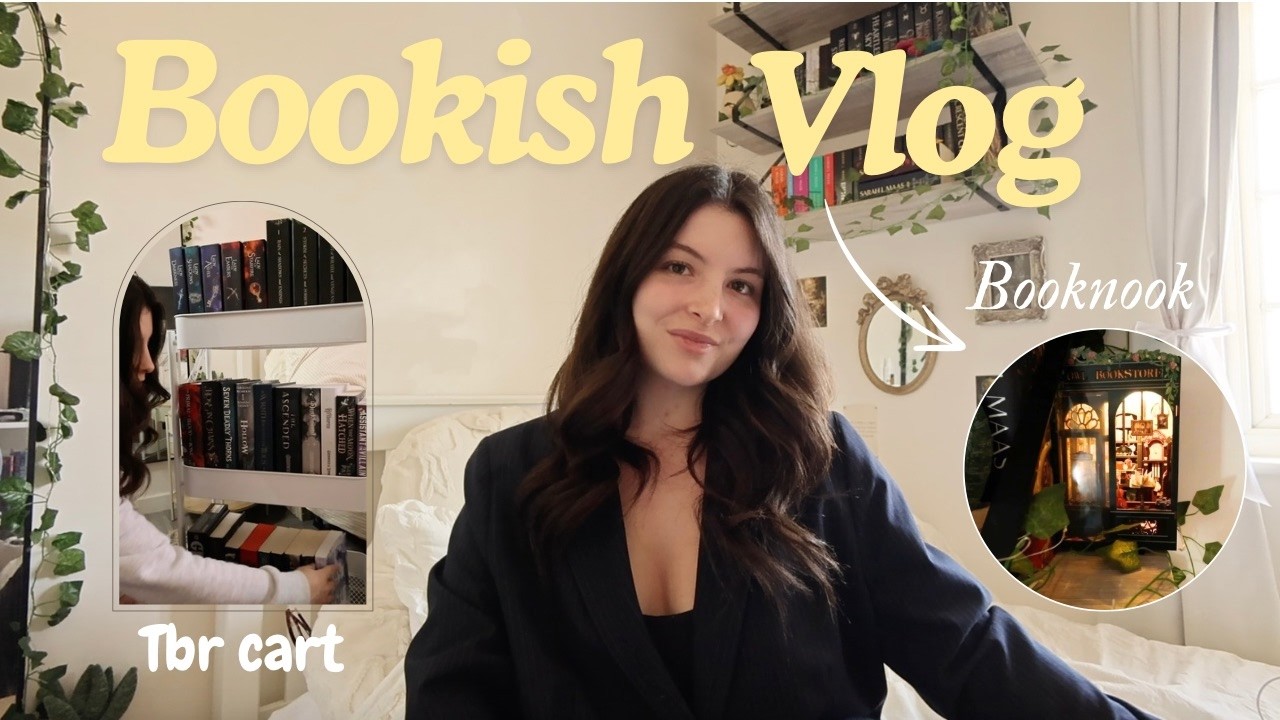 Bookish vlog 📖 booknook, organise tbr cart and decorating my reading corner