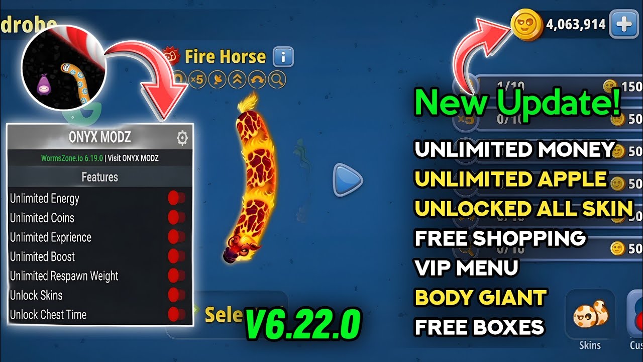 Worm Zone Mod Menu Latest Version | Worm Zone Mod Menu APK 6.22.0 version | Worm Zone Mod Apk