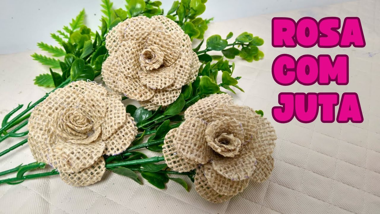 Faça Você Também  Essa Linda Rosa de Juta - Artesanato com Juta