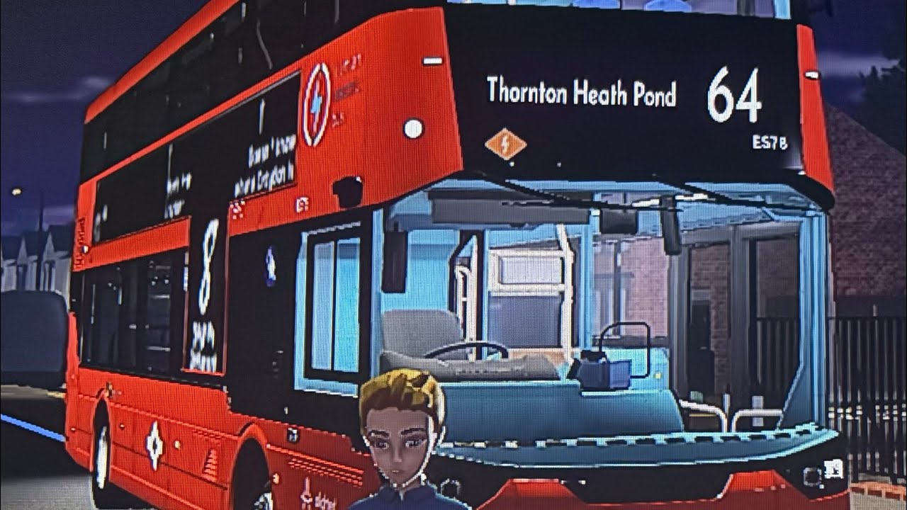 Croydon bus simulator Route 64 South coombe road to Thorton Heath pond in vision zero electroliner
