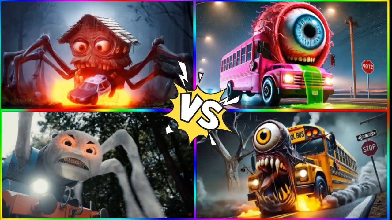 MONSTER HOUSE 🆚 LUNAR MOON 🆚 SCHOOLBUS | Tiles Hop EXE Battle