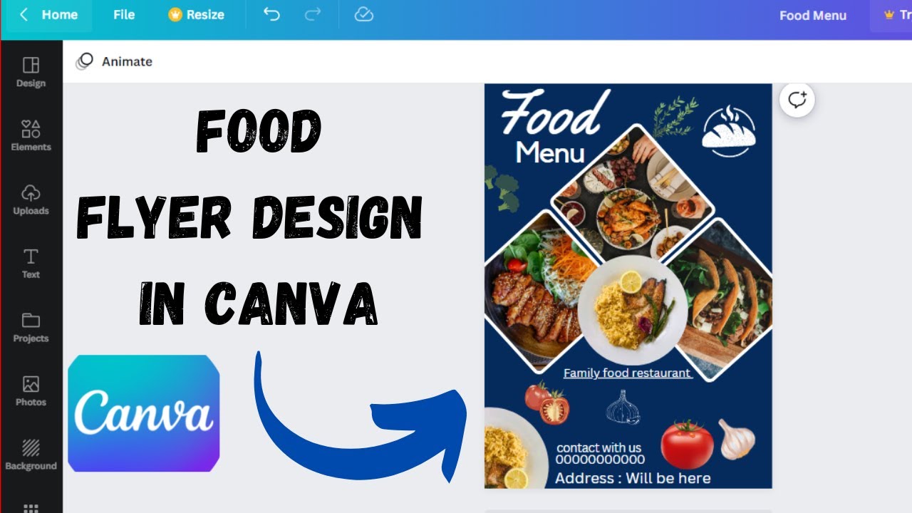 Design Food flyer in CANVA || How to design food flyer by FSA Creator
