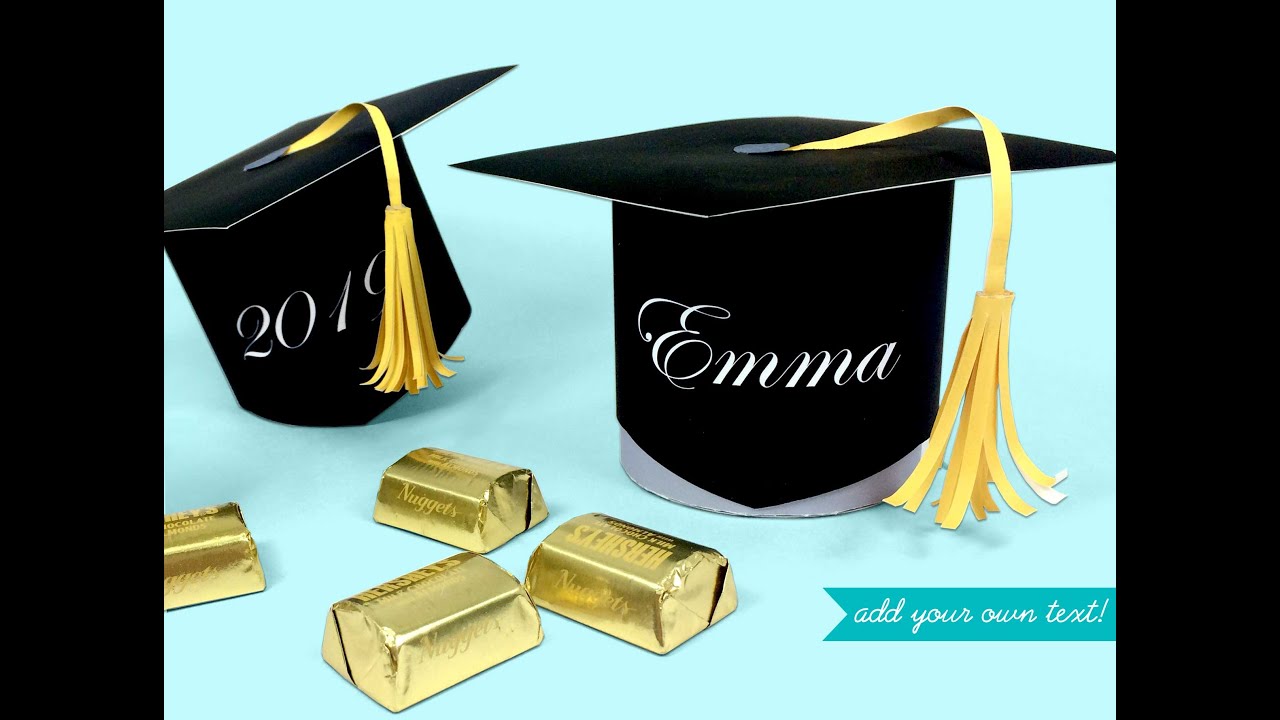 make a graduation cap favor and candy box printable kit