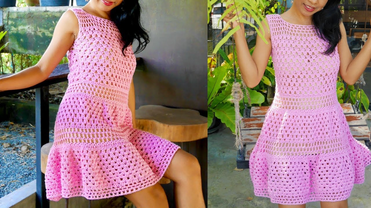 How to crochet granny stitch summer  dress for beginners| All size