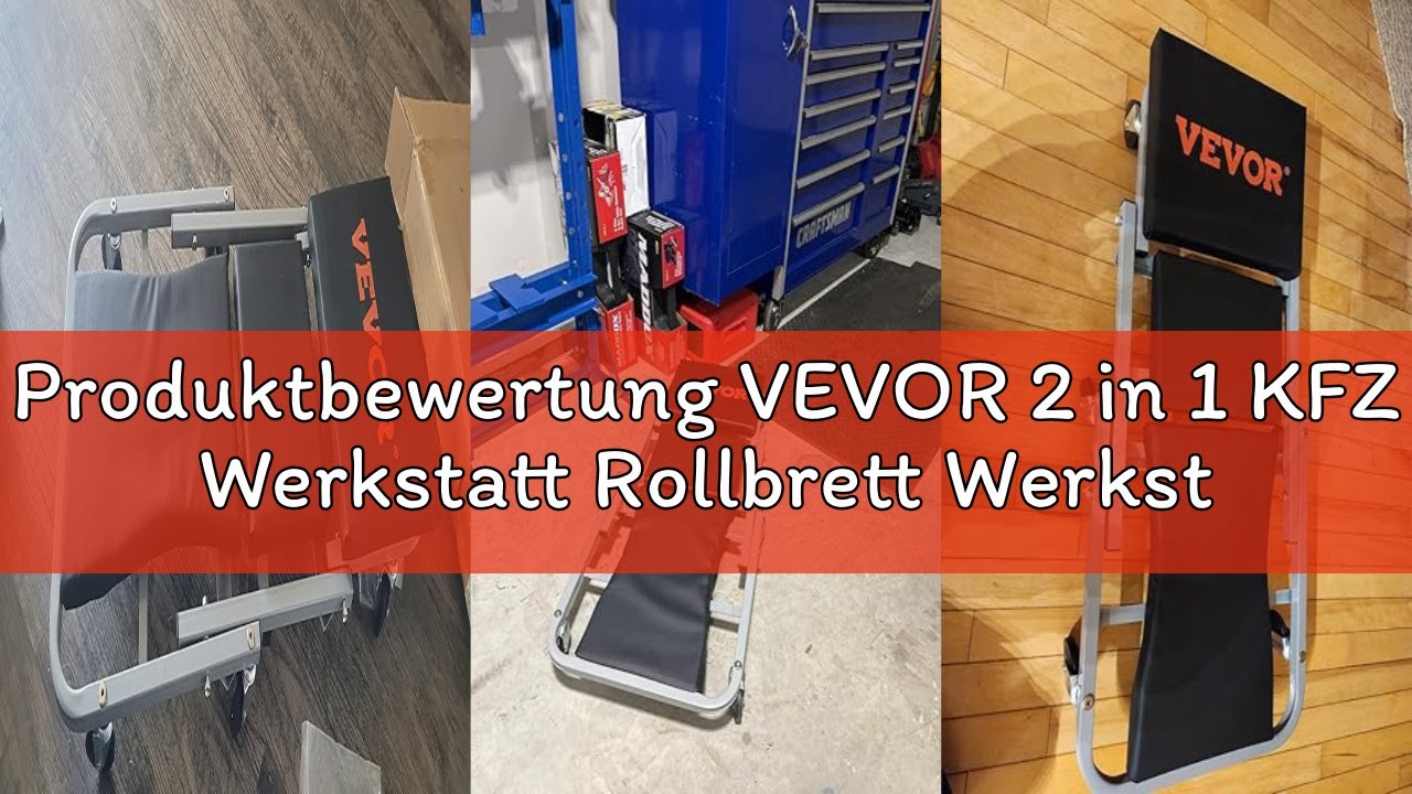Produktbewertung VEVOR 2 in 1 KFZ Werkstatt Rollbrett Werkstattliege, Montageliege Werkstatthocker 9