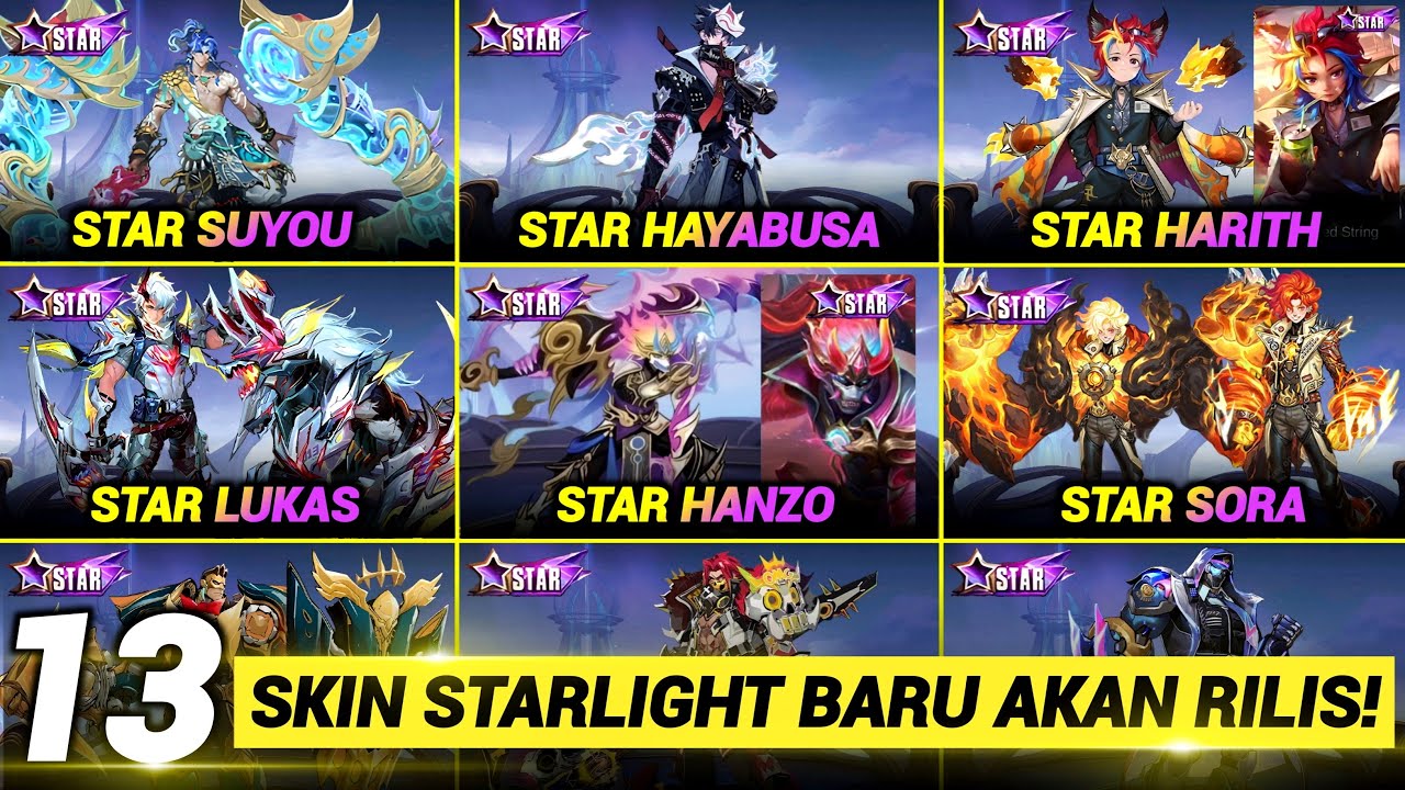 13 SKIN STARLIGHT BARU AKAN RILIS!? STAR SUYOU, STAR HANZO, STAR ZETIAN, STAR ALDOUS, STAR TERIZLA