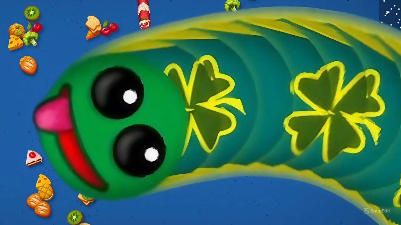 WormsZone io 🐍 GIANT Worm Top 1 Server  Insane Food Feast Gameplay