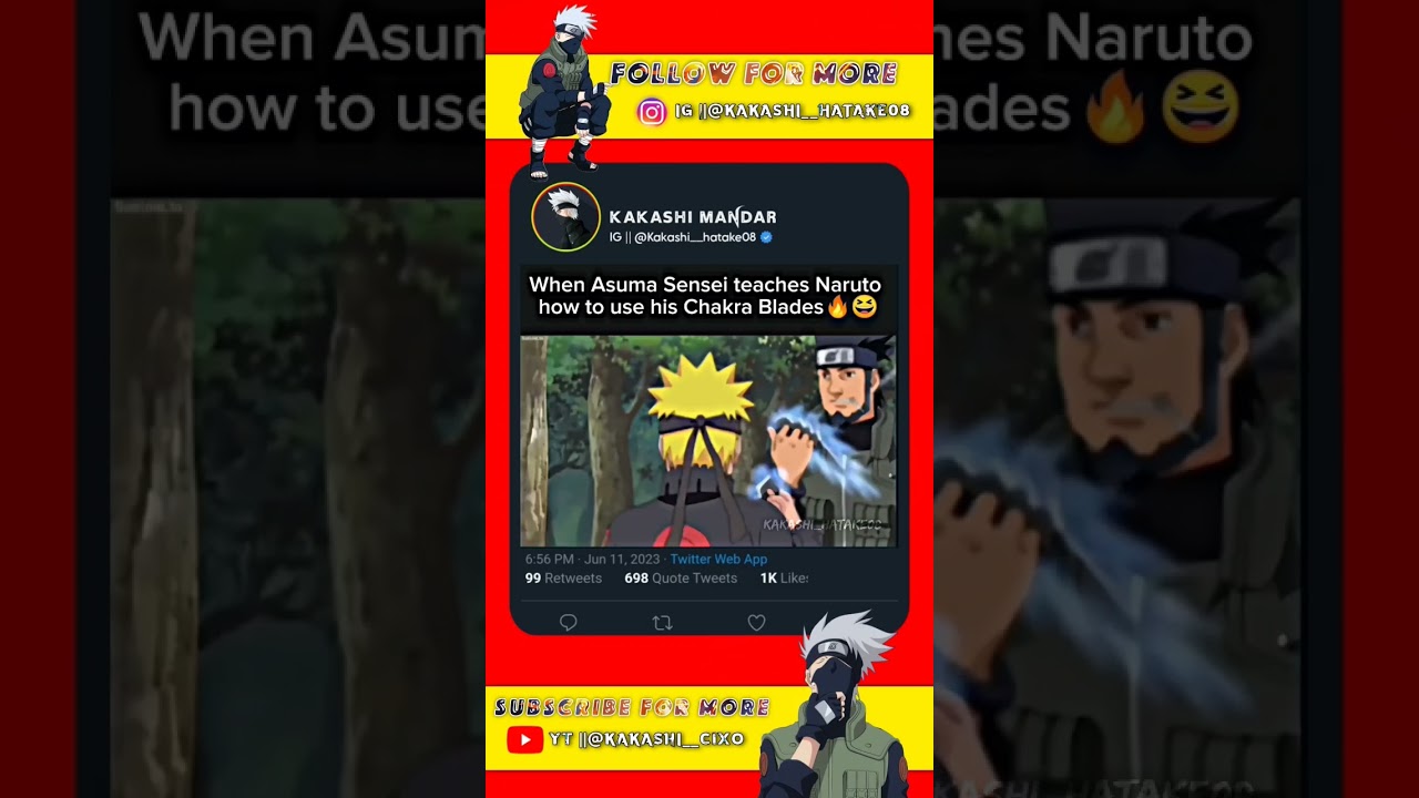 Asuma teaches Naruto how to use his chakra blades