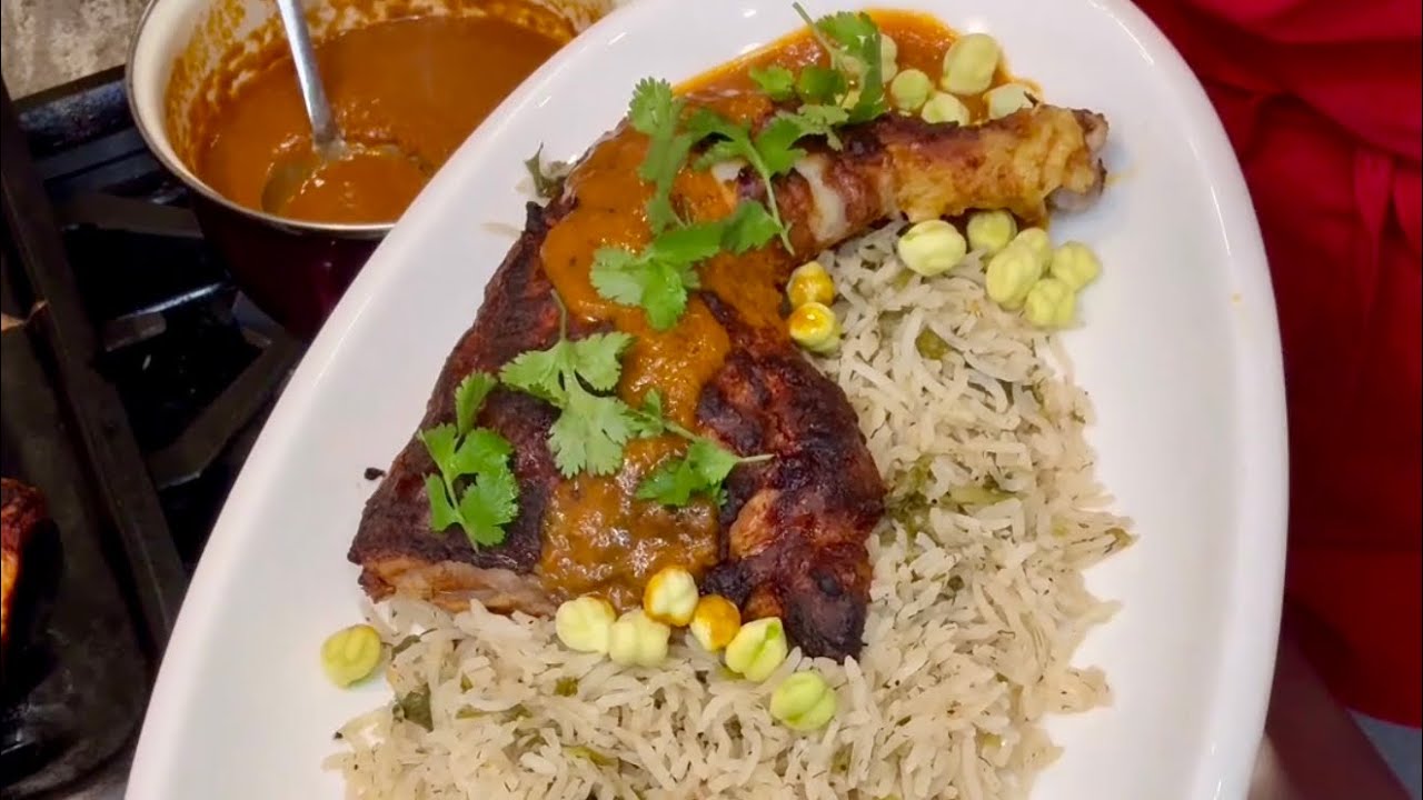 Delicious Tandoori Chicken baked in oven | Garnished with green chickpeas | S3 E6