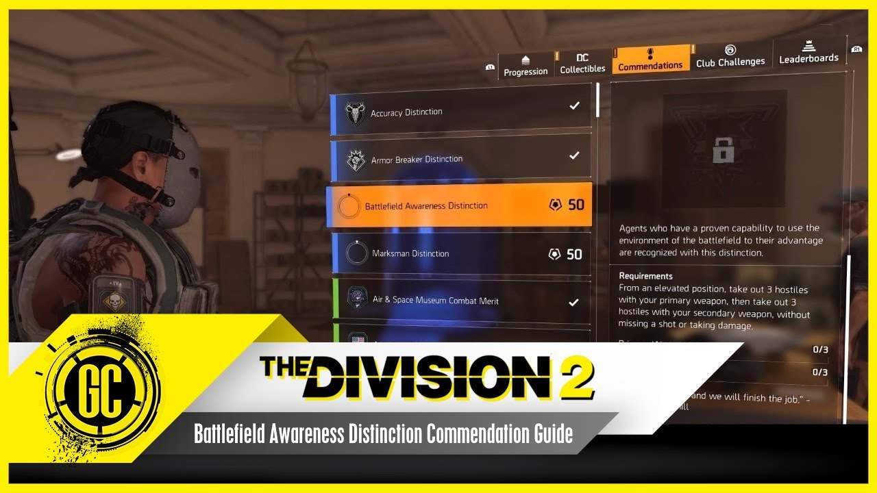Battlefield Awareness Distinction Guide | The Division 2 Commendations