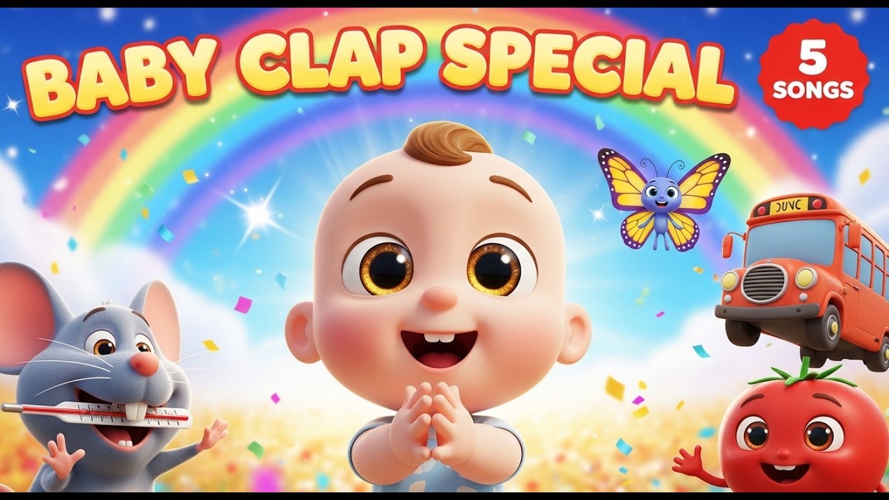 Top 5 Baby Clap Songs 👶👏 | Nonstop Kids Rhymes 🎵 | Hindi Nursery Collection 🌈