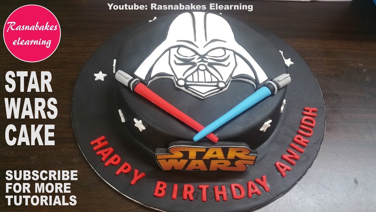 Fondant Icing Star Wars action figures darth vader birthday cake design ideas decorating tutorial