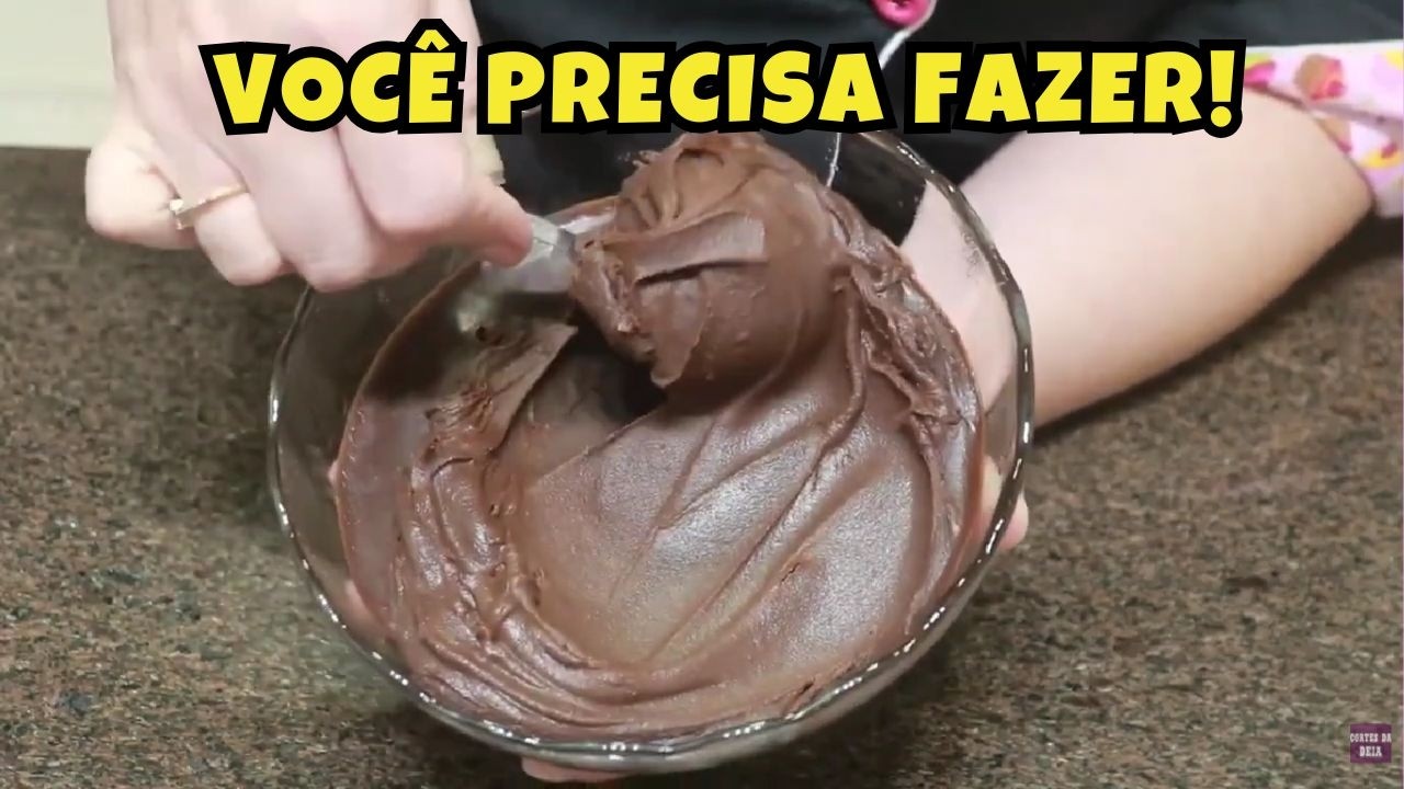 GANACHE DE DOCE DE LEITE COM CHOCOLATE PARA RECHEAR BOLO