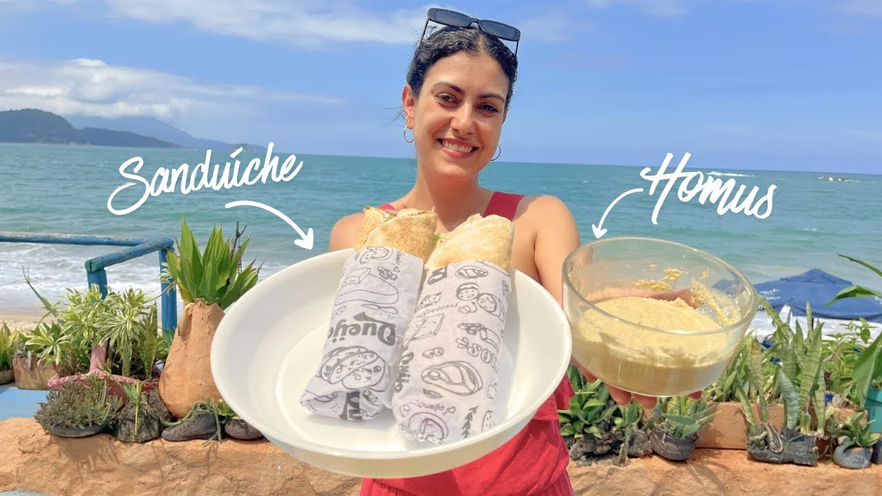 Minha receita de HOMUS, e um sanduíche com pão sírio delicioso.
