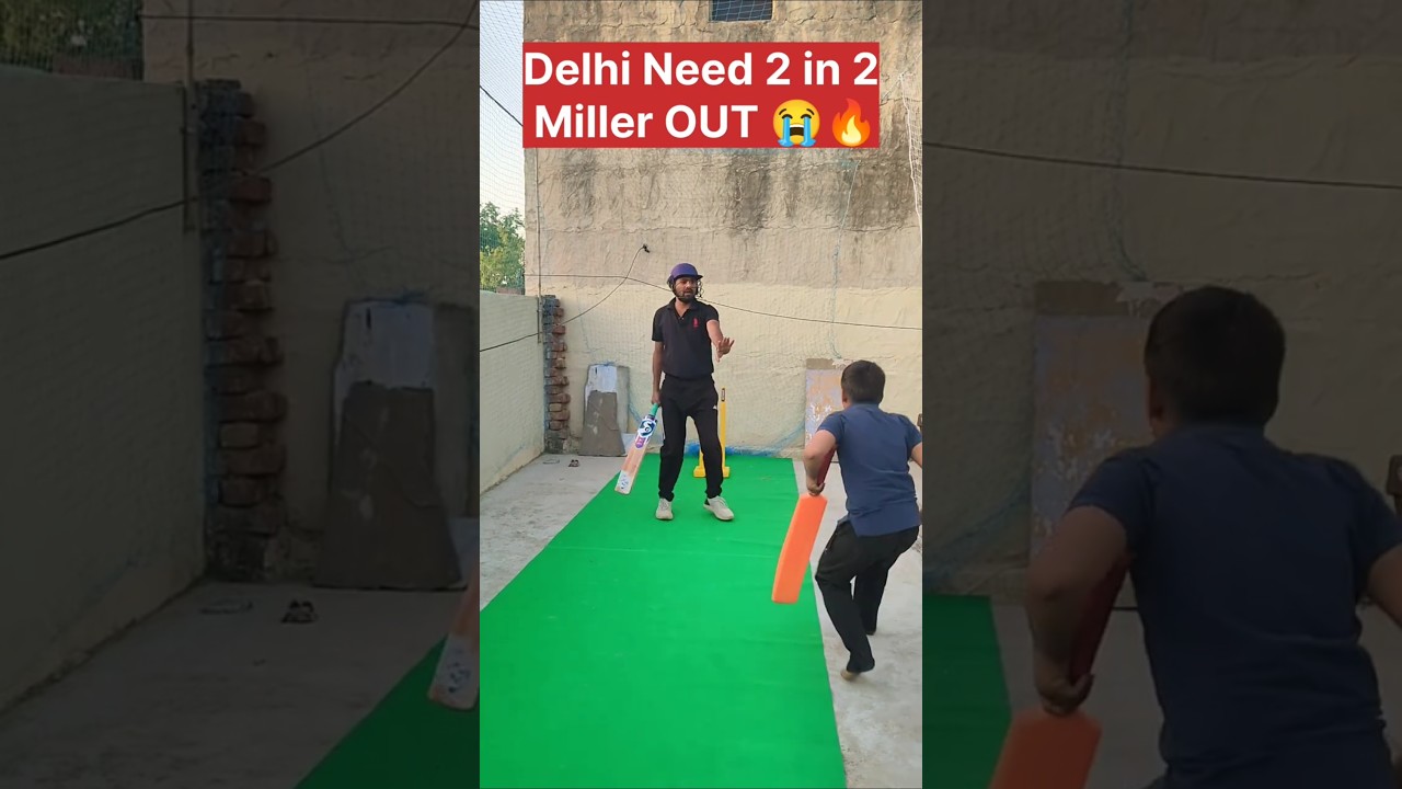 Delhi Need 2 in 2&hellip; Miller OUT 😭🔥 | Last Ball Drama 🏏💥 #shorts