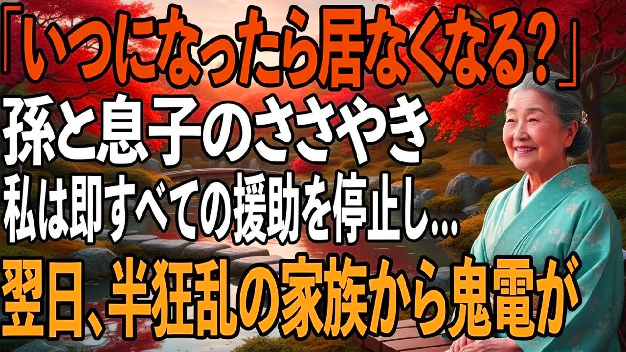 「ばあばっていつになったら居なくなる？」孫と息子の冷たいささやきを聞き、私は即すべての援助を停止すると→翌日、家族は半狂乱で…【シニアライフ】【60代以上の方へ】