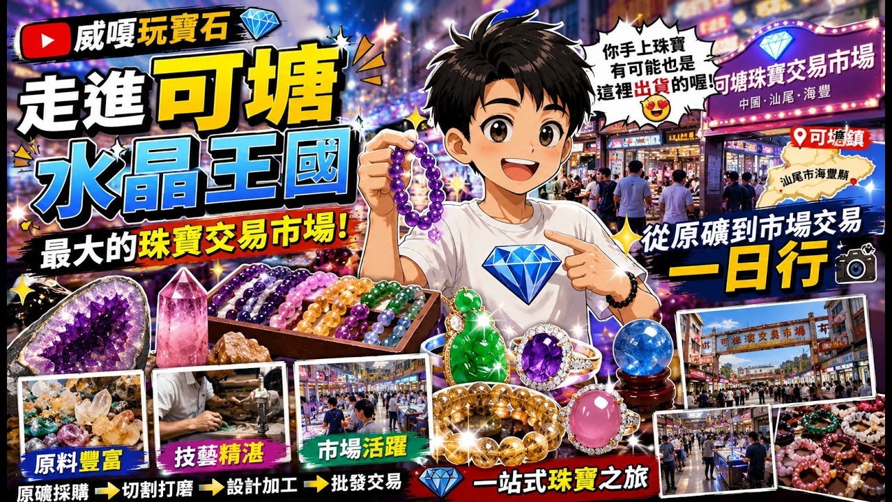 最大的珠寶交易市場，帶你走進可塘：汕尾海豐的水晶王國｜從原礦到市場交易一日行，你手上珠寶有可能也是這裡出貨的喔!