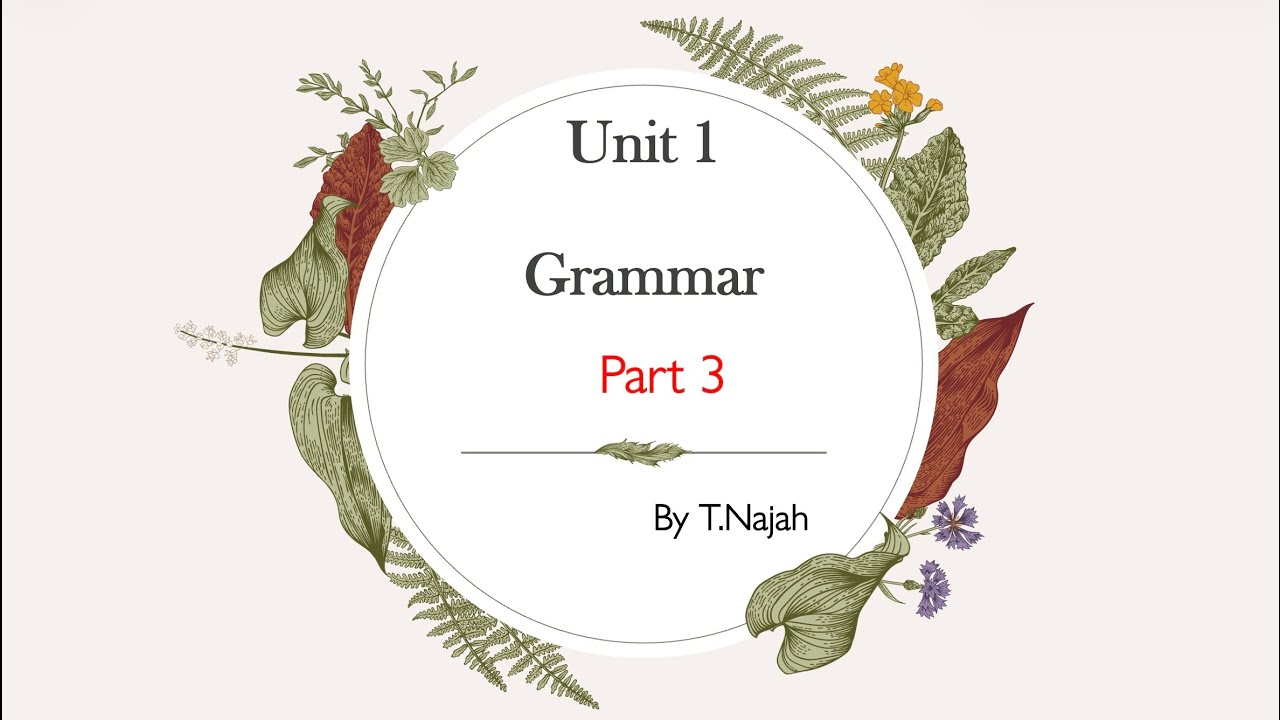 Mega Goal3 - Unit1 ( Grammar ) T.Najah