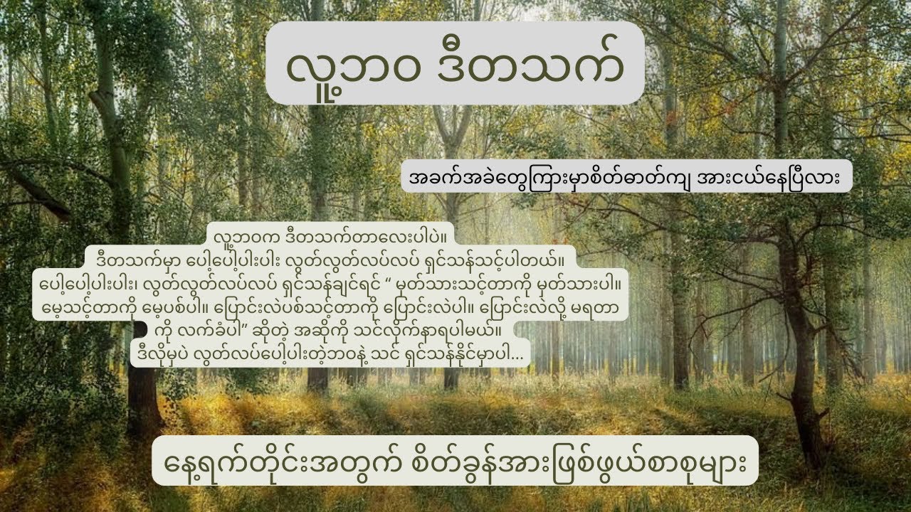 လူ့ဘဝဒီတသက် ၊ စိတ်အားတက်ဖွယ် စာစုများ