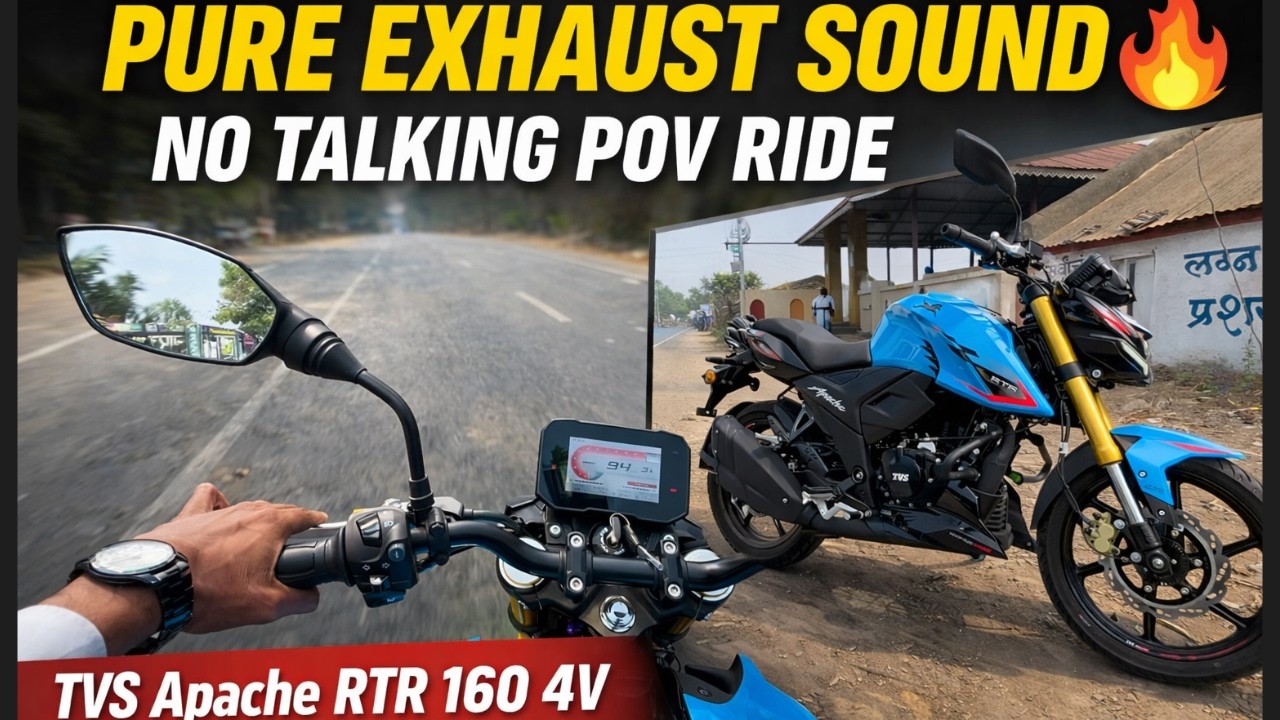 TVS Apache RTR 160 4V Pure Exhaust Sound 🔥 | No Talking POV Ride | Real Highway Experience