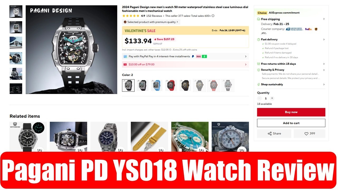 Pagani PD YS018 Watch Review From AliExpress | 600+ Sold on AliExpress