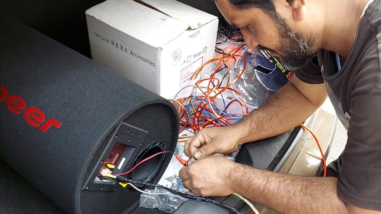 Pioneer Basstube with in-built amplifier installation PUNE