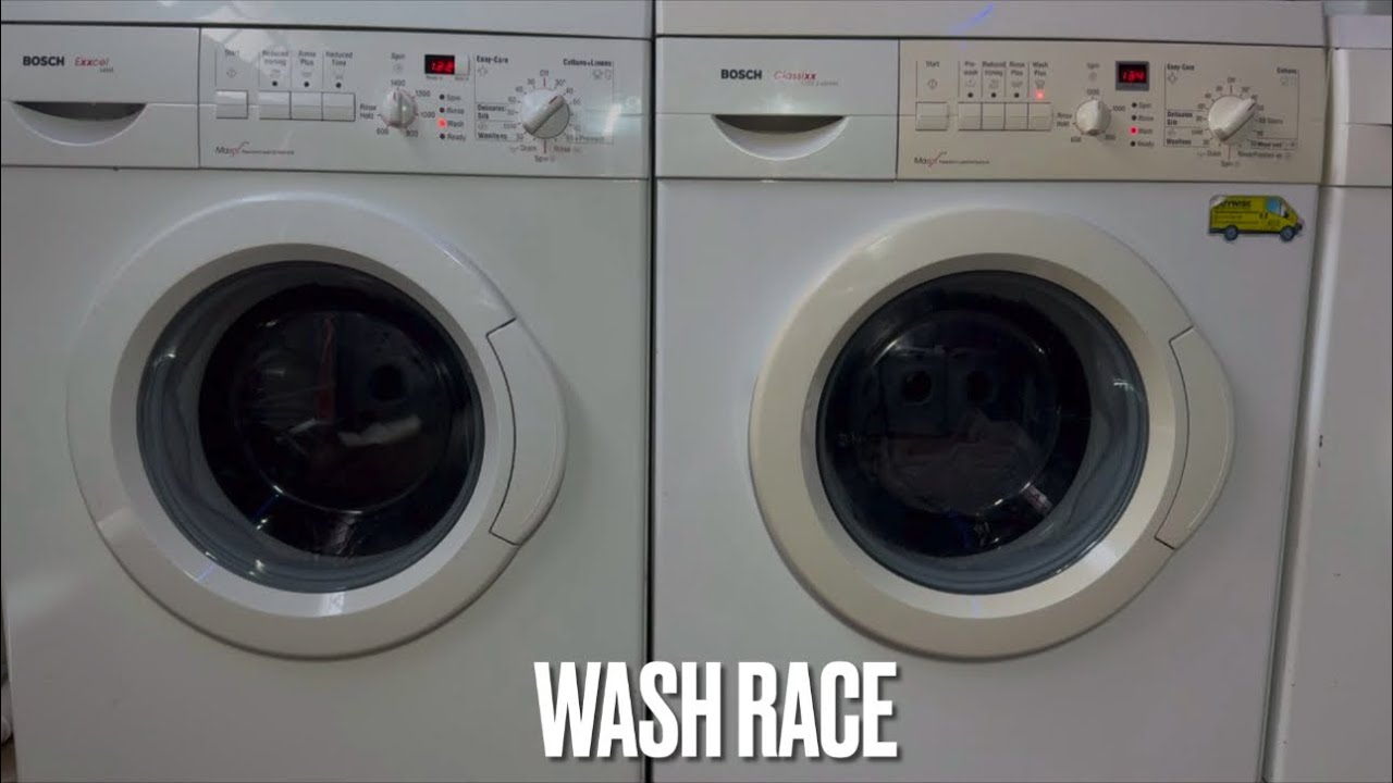 Wash Race! Bosch Exxcel 1400 vs Bosch Classixx 1200 Express - Cottons 40°C Full Length