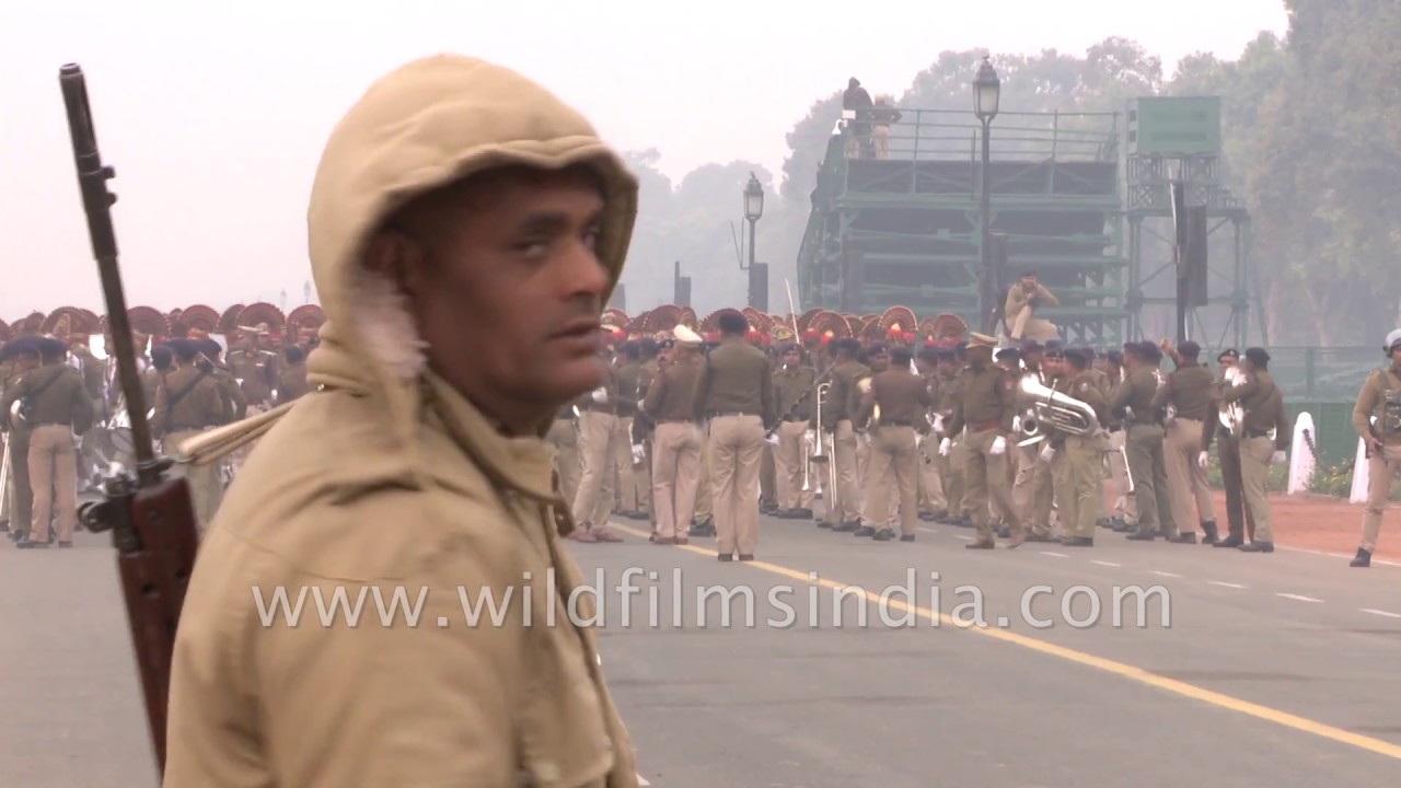 Delhi Police's martial band parades at Rajpath : Republic Day 2019 rehearsals