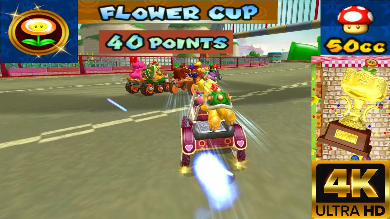 Mario Kart Double Dash!! - Grand Prix 50cc - Flower Cup (40 Points) [4K]