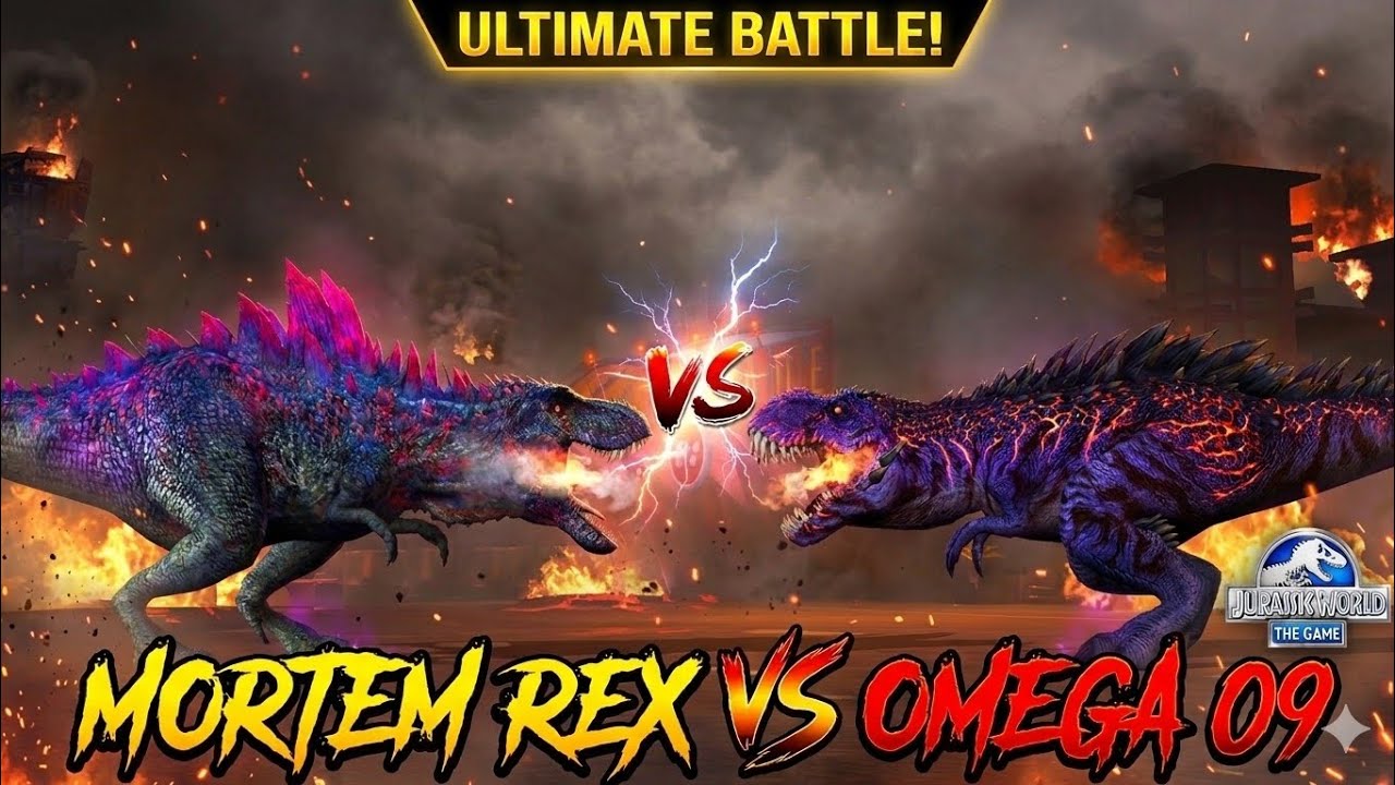 🔥 MORTEM REX VS OMEGA 09 : THE ULTIMATE BATTLE (JURASSIC WORLD THE GAME) 🦖