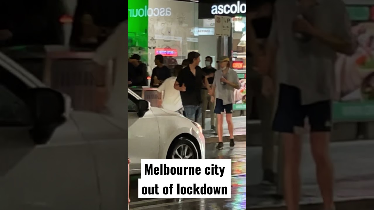 Melbourne city first day out of lockdown, party in the streets