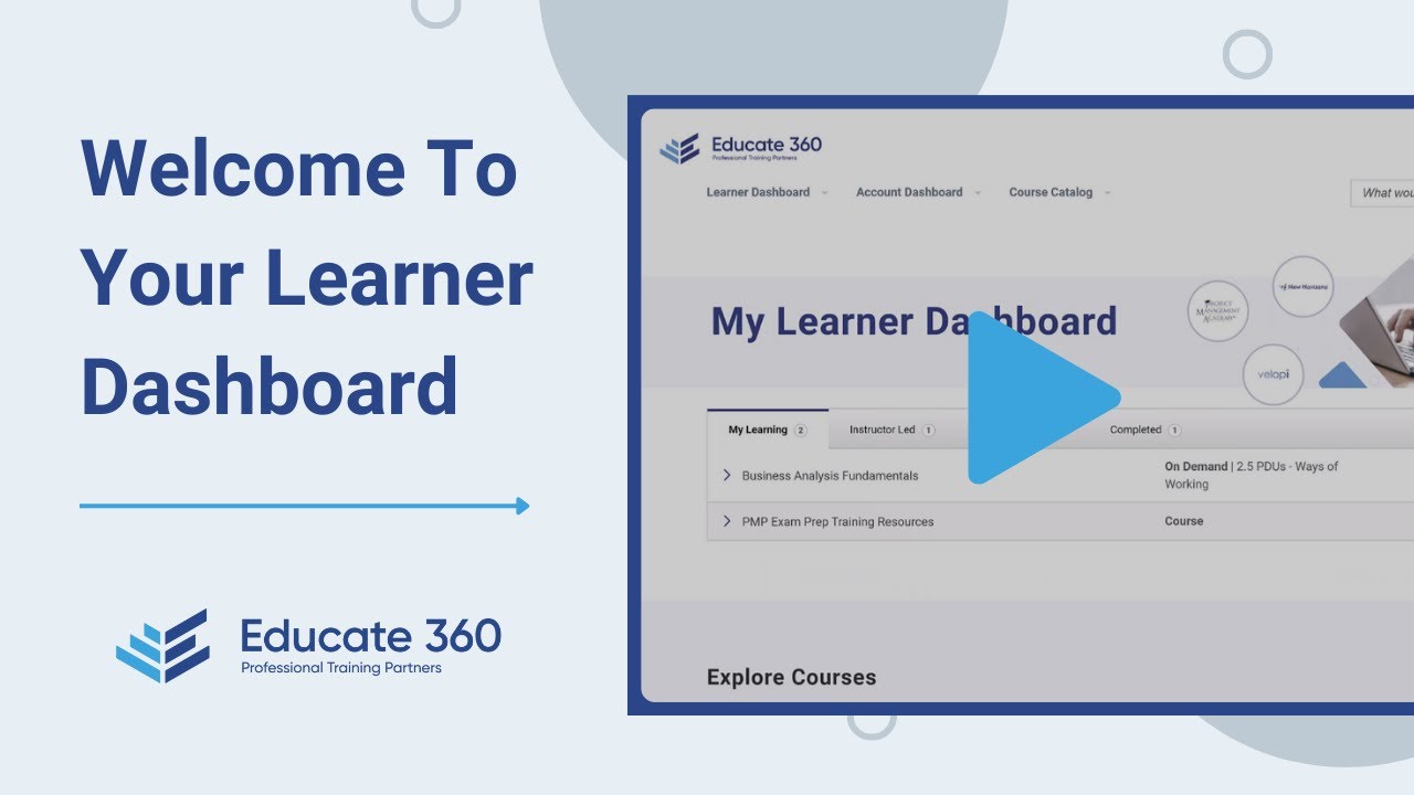 Welcome To Your Learner Dashboard