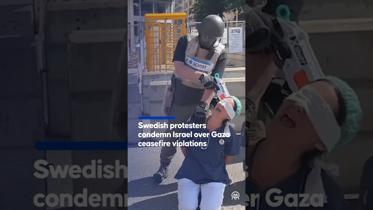Swedish protesters condemn Israel over Gaza ceasefire violations, aid blockages