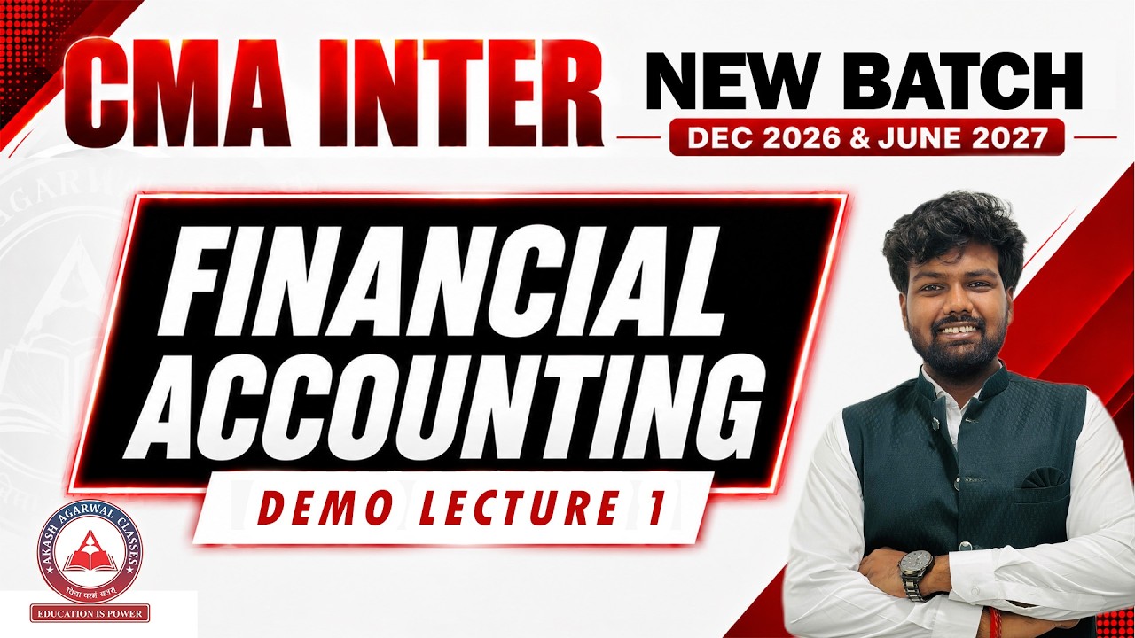 CMA Inter New Batch | Financial Accounting Demo Lecture 1 | Dec 2026 & June 2027
