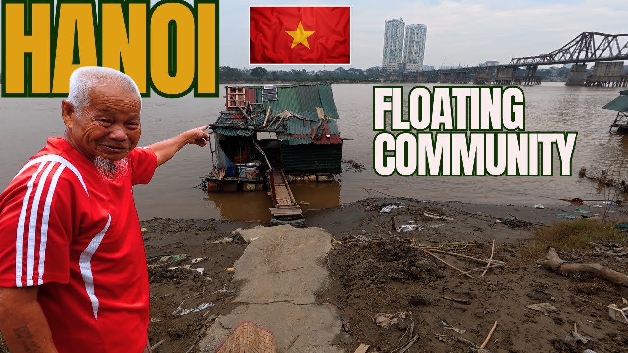 Внутри плавучего поселения Ханоя 🇻🇳 | Жизнь под мостом Лонг Бьен