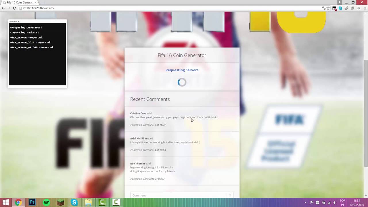 FIFA 16 COIN GENERATOR