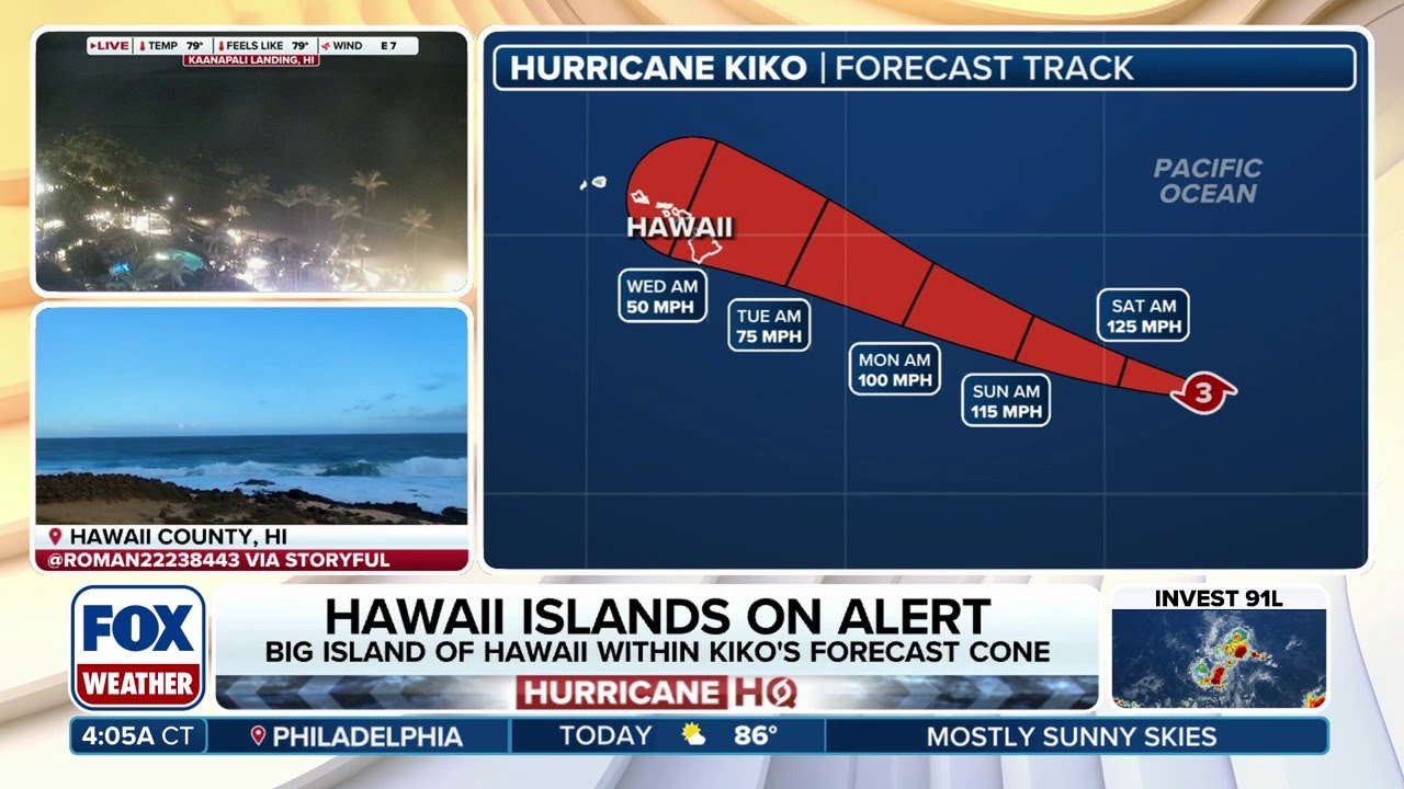 Hurricane Kiko Eyes Hawaii Which Remains A Major Category 3 Storm