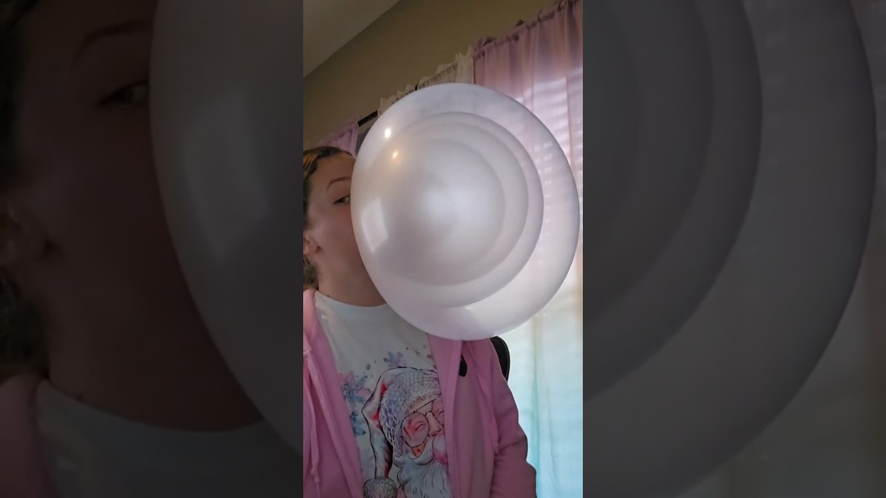 5 bubbles inside of a bubble. Huge bubble pop. Bubblegum girl celebrates 100K ON TT.
