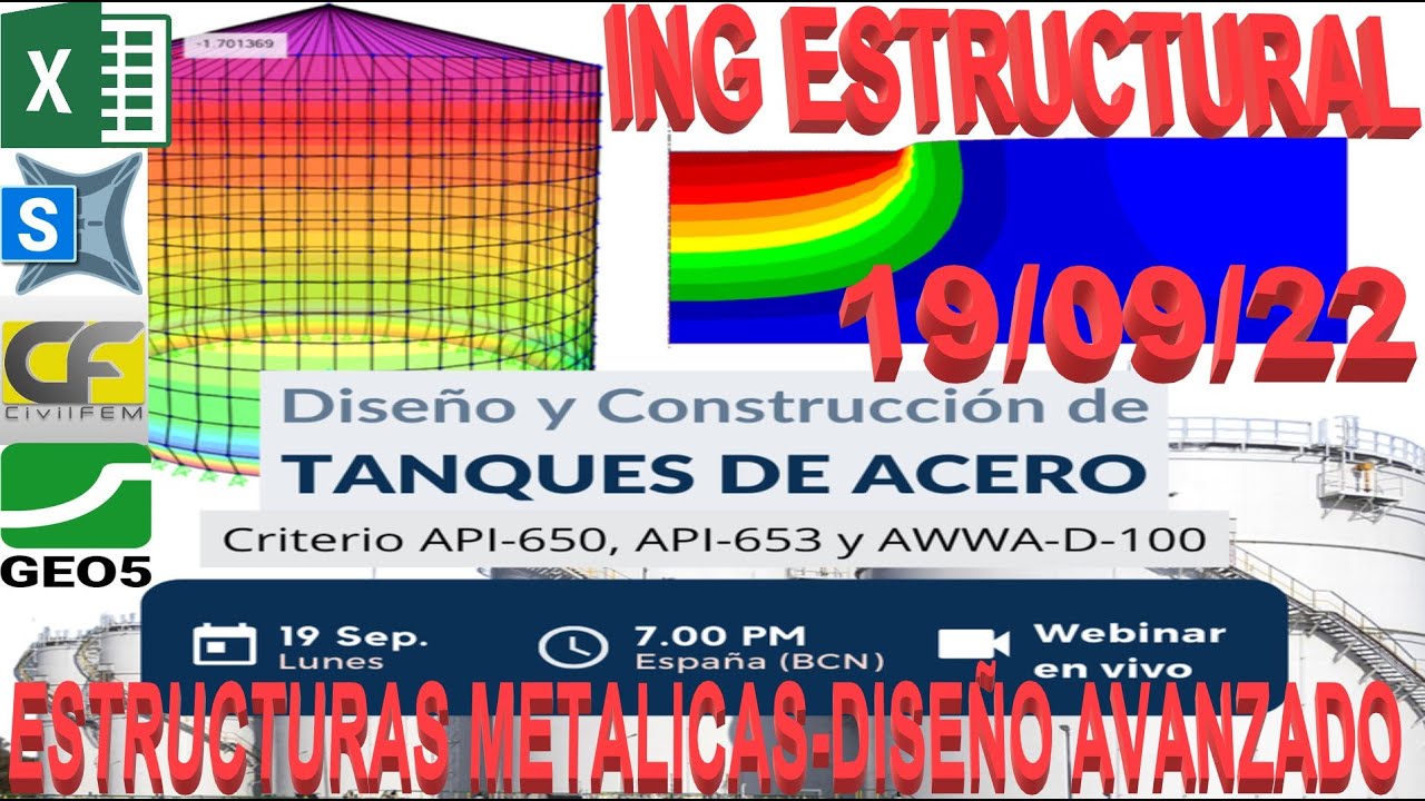 Diseño Tanques de Acero apoyados sobre terreno, aplicando códigos: API-650, API-653 y AWWA-D-100